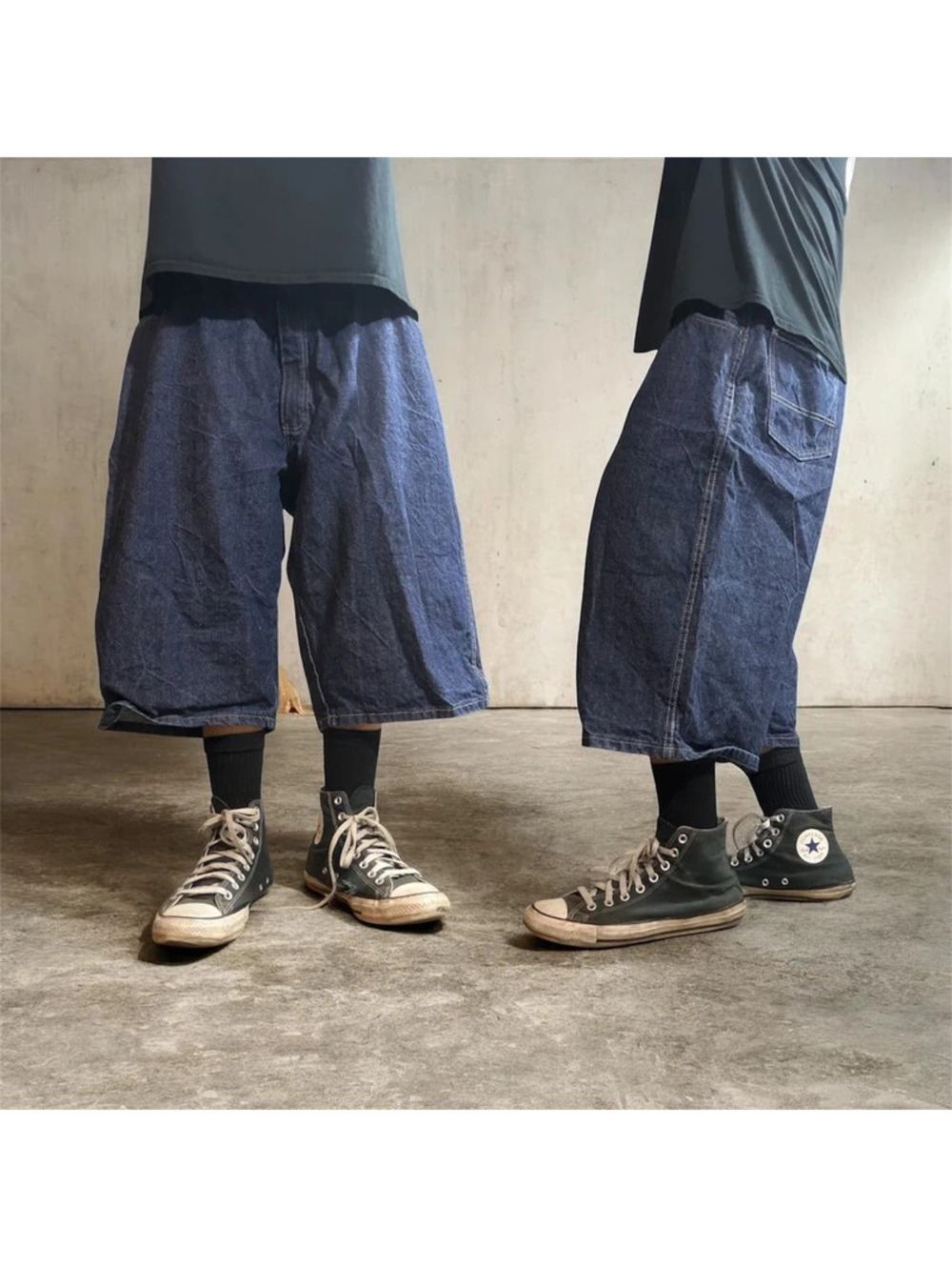 Y2K blue very baggy dickies jorts with fading